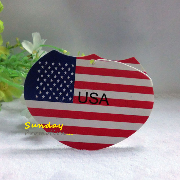 Custom Made Air Fresheners for Promotion Gifts New Car Scent US Flag