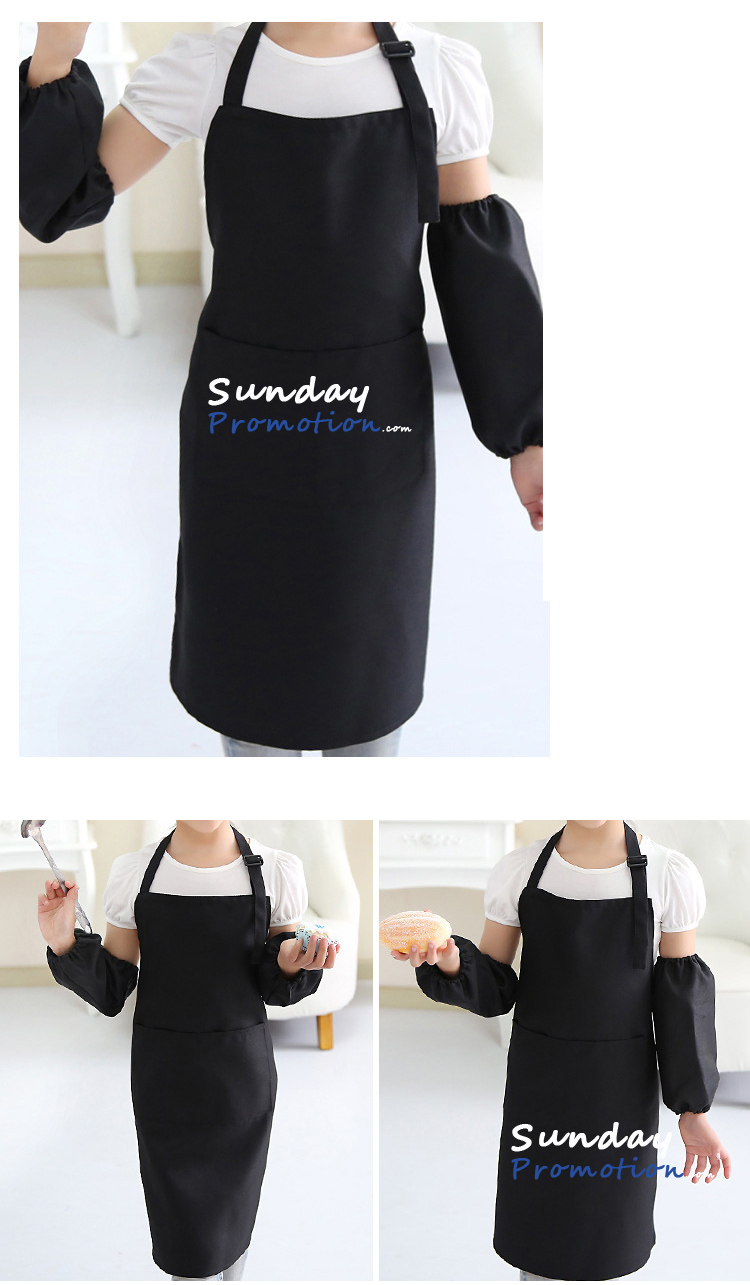 Kids Apron Sets with Sleeves Custom Printed Aprons for Promotional Gifts 4