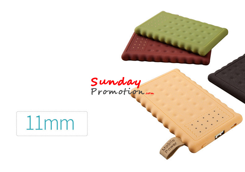 Small Power Banks Custom Portable Charger Biscuit Shape with Logo Print
