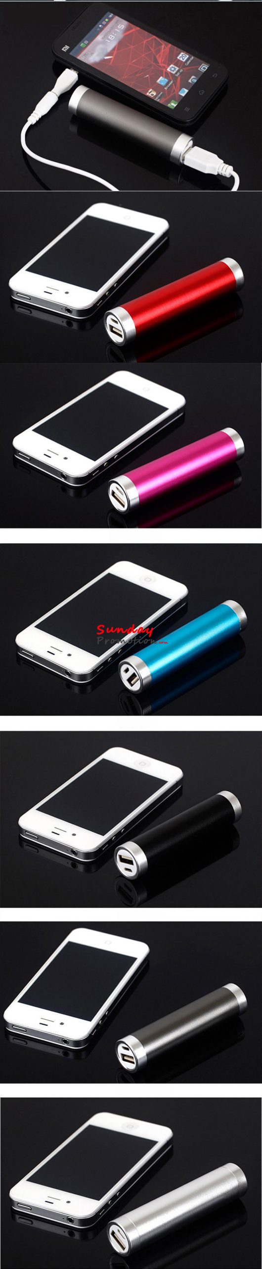 Promotional Power Bank Charger Small Round Shape with Logo Print 1200mAh