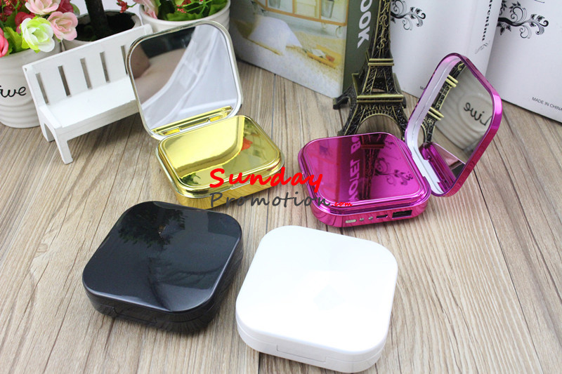 Promo Power Bank Mirror Portable Phone Charger for Women Logo Charger