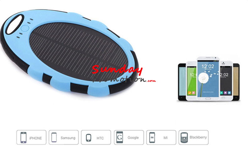 Promotional Solar Power Bank Custom Logo Cell Phone Charger for Android