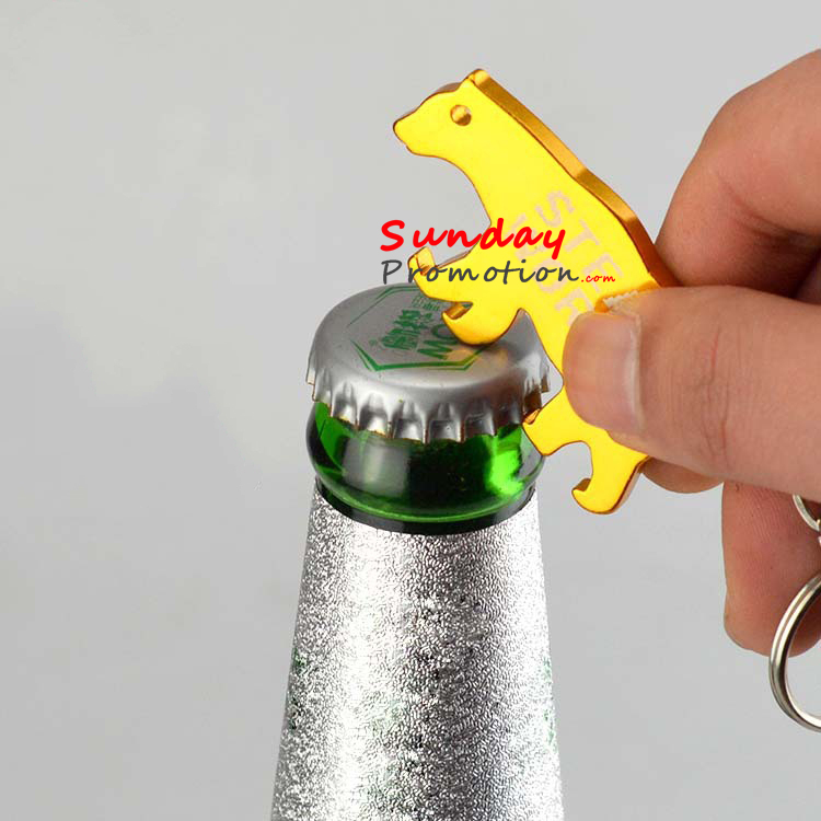 Custom Promotional Bottle Openers Keychain Bear Shape
