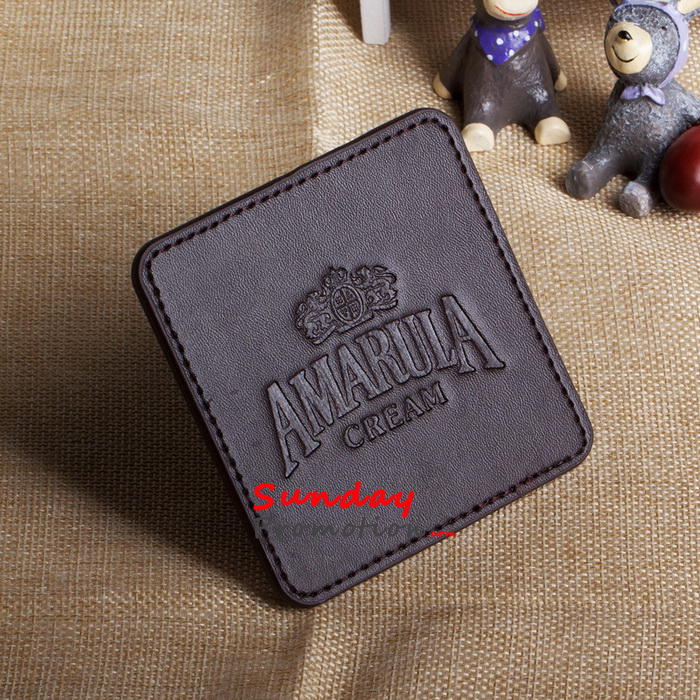 Custom Leather Coasters Black Leather Coasters with Logo 9cm
