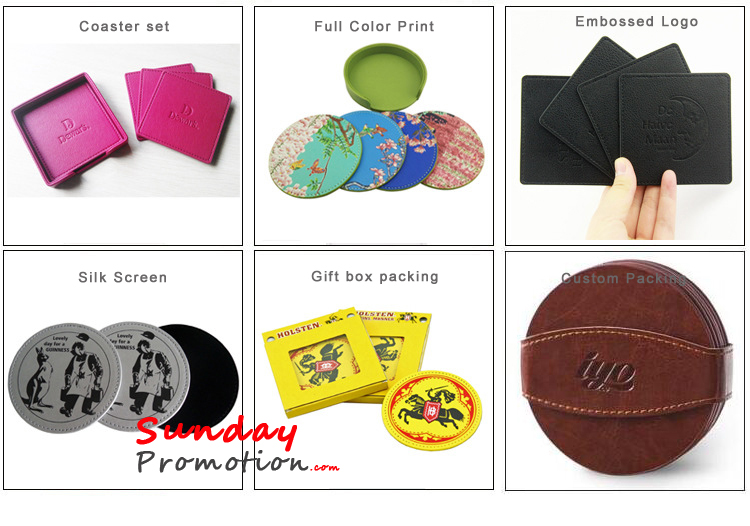 Brown Leather Coasters Blanks for Promotion Real Leather Coasters 9cm