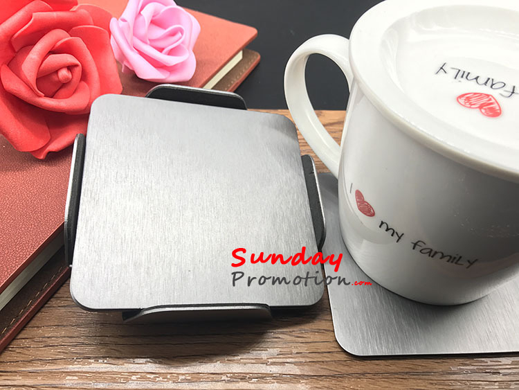 Wholesale Blank Metal Coaster Gift Sets Custom Promotional Business Gift