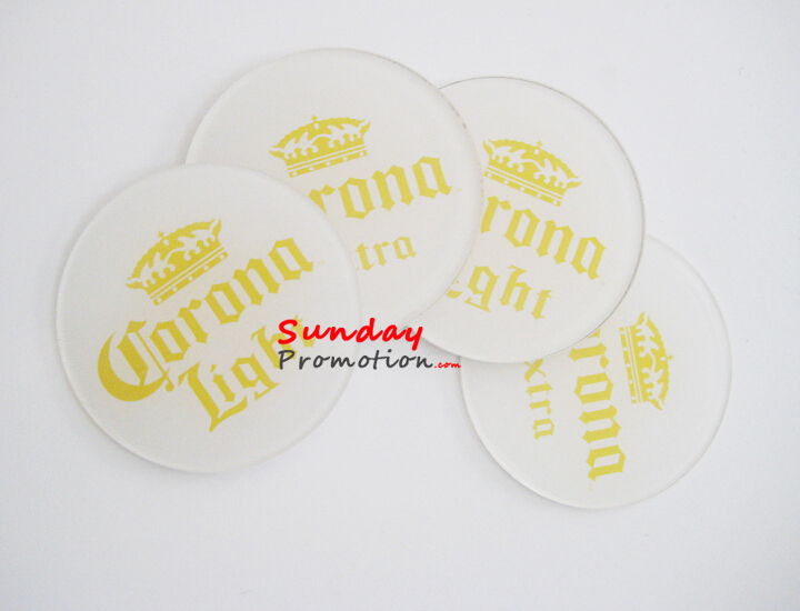 Full Color Print Promotional Acrylic Coasters with Custom Logo Round Clear Acrylic