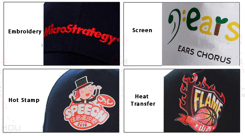 Polyester Custom Baseball Cap with Logo Print