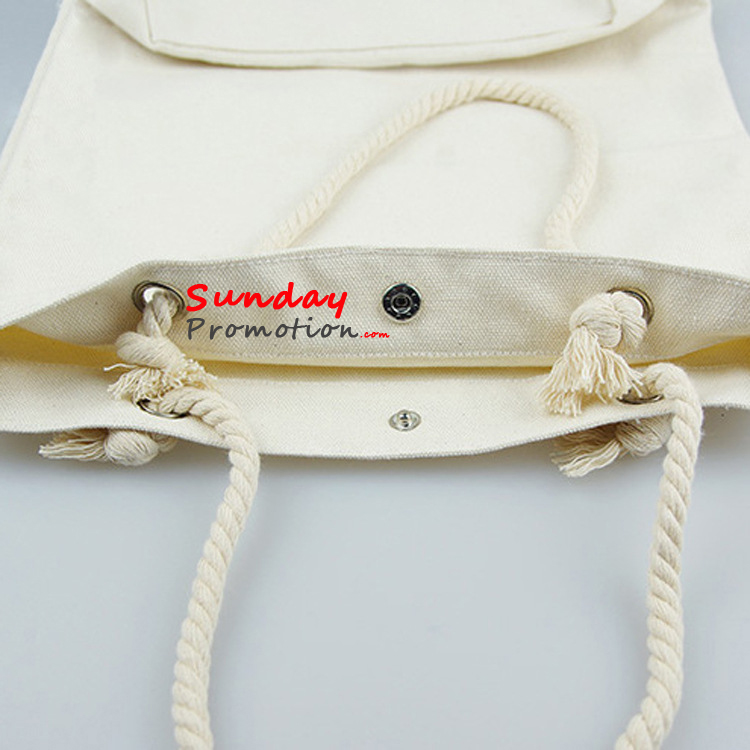 Cheap Promotional Canvas Tote Bags Bulk Rope Handle 12 oz. 26*30cm