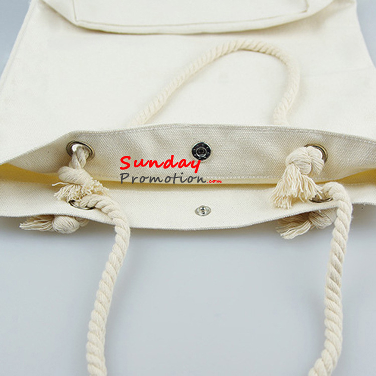 Cheap Promotional Canvas Tote Bags Bulk Rope Handle 12 oz. 34*40cm