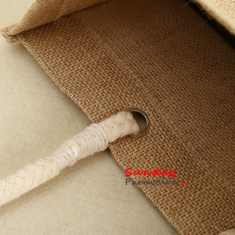 Custom Gunny Tote Bags with Rope Handle Natural Material Bags