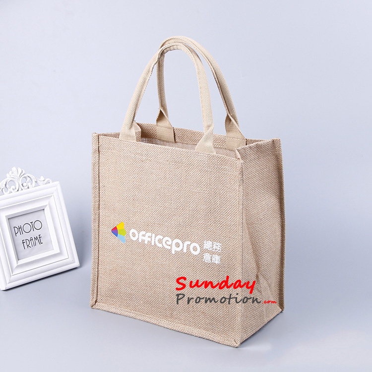 Eco-Friendly Reusable Jute Burlap Shopping Bags Custom Logo Totes
