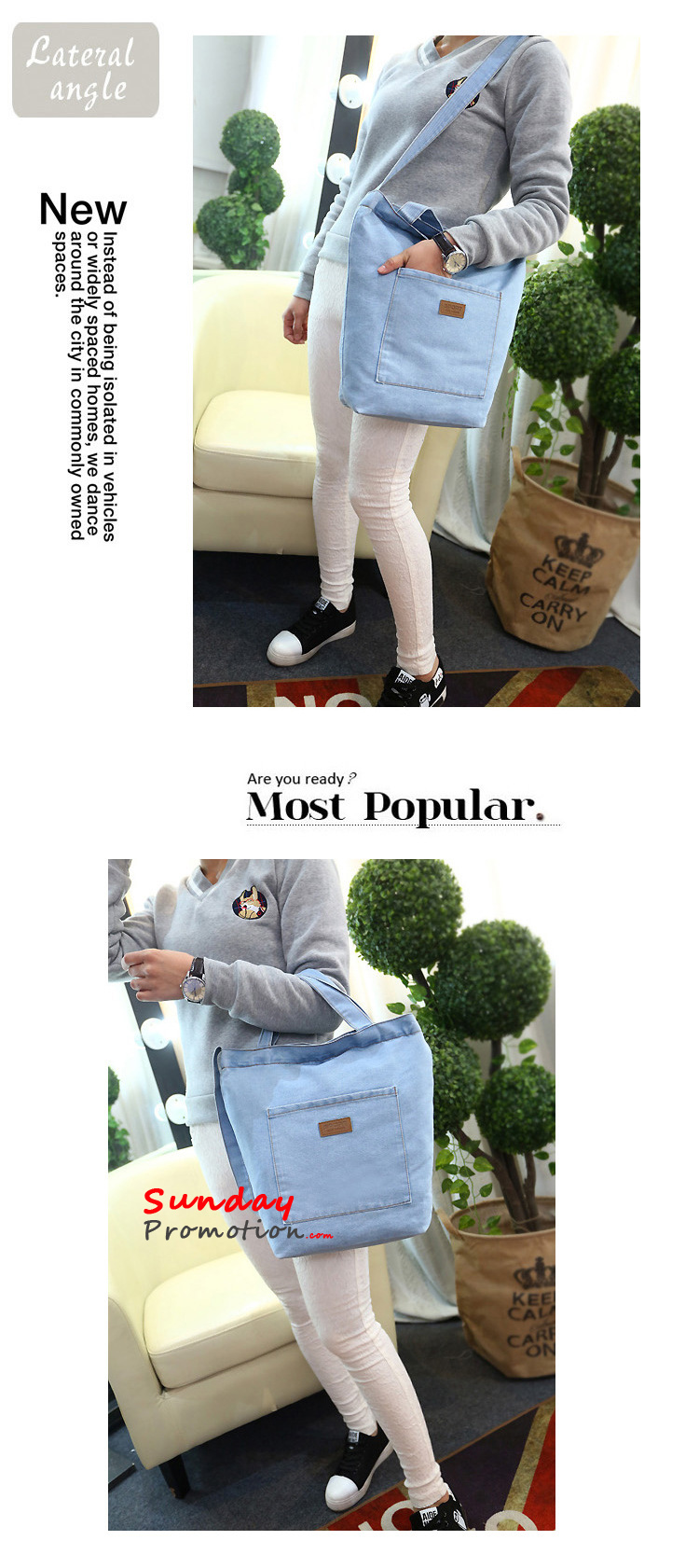 CT204 6 Bulk Denim Bags Wholesale Customized Jeans Bags for Promotion