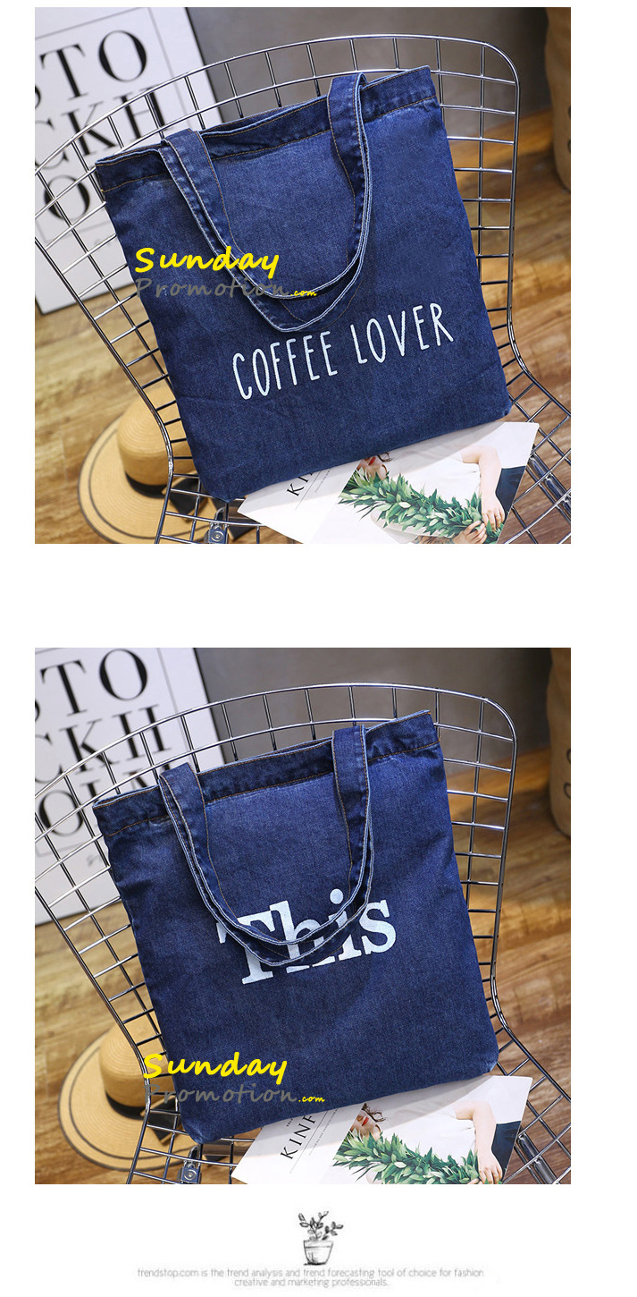 Blank Denim Bags Wholesale Custom Print Denim Totes for Promo Gifts