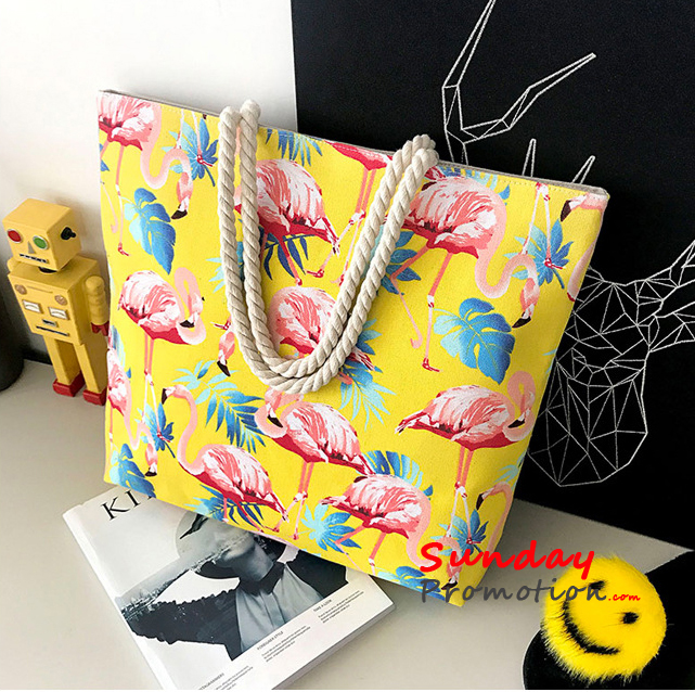 Wholesale Canvas Tote Bags Artistic Print USA Rope Handle