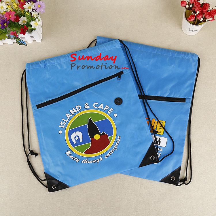 Best Custom Drawstring Backpack Cheap Print Sports Bags 210D 7 1
