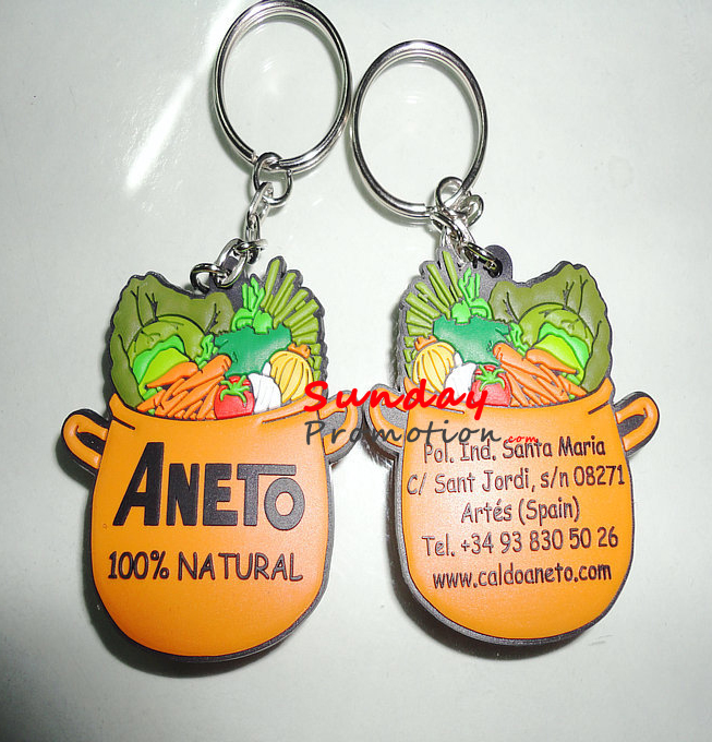 Custom Embossed Soft Rubber Key Tag for Promotion Gifts
