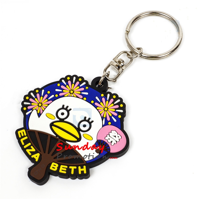 Custom Soft Embossed 2D Rubber Key Tags for Giveaway