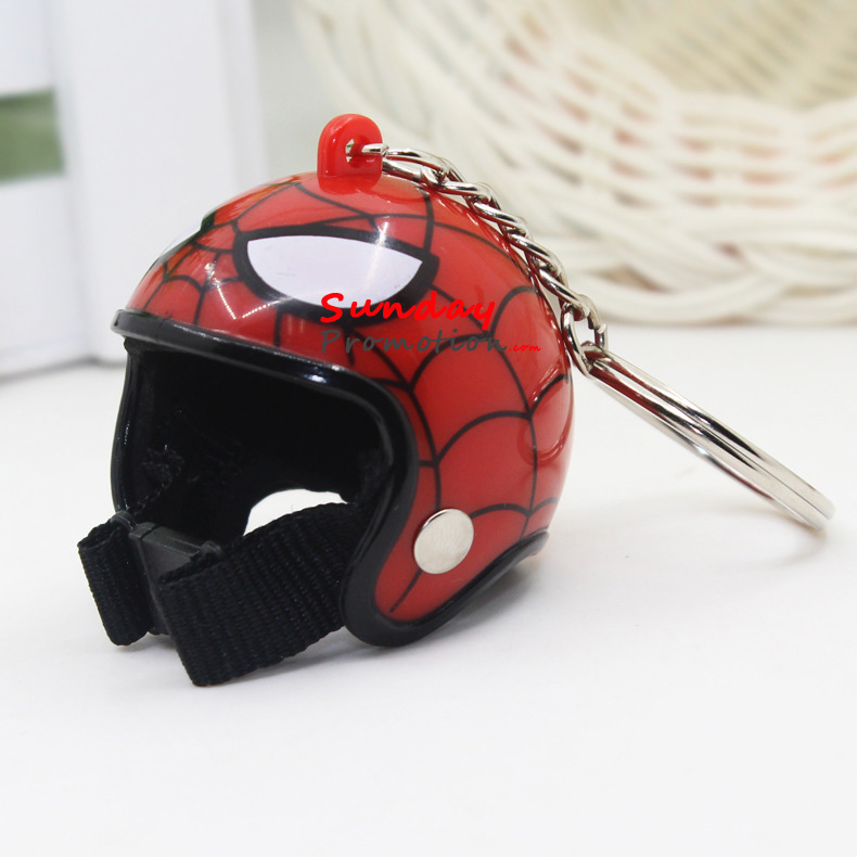 3D Mini Helmet Keychains Wholesale Logo Printed for Gifts