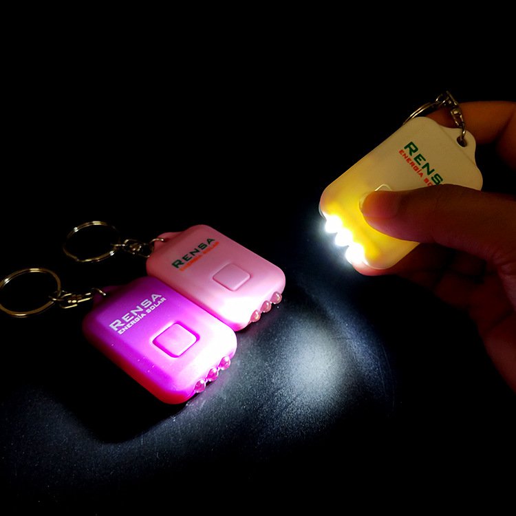 Custom Promotion LED Keychain Solar Power Chargeable Key Light