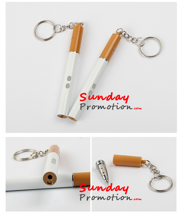 Cigarette Laser Keychain with LED Powerful Laser Pointer Pen for Promo