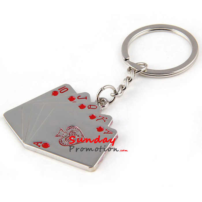 Custom Metal Poker Keychain for Promotion Cheap Metal Key Ring Supplier