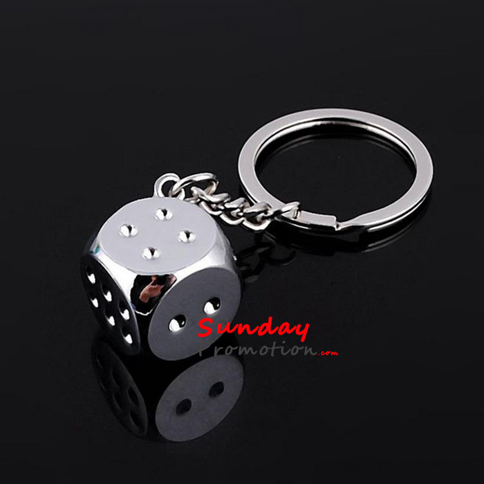 Custom Metal Dice Keychain for Promotion Personalized Key Ring for Gifts