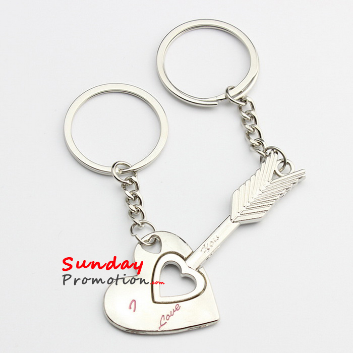 Custom Heart Keychains as Gifts Metal Double Keychains for Lovers 321