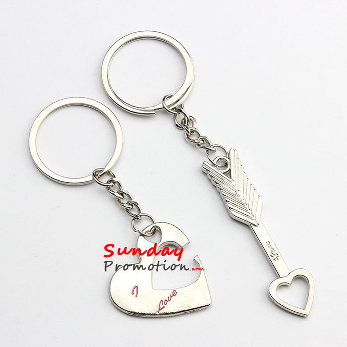 Custom Heart Keychains as Gifts Metal Double Keychains for Lovers 321