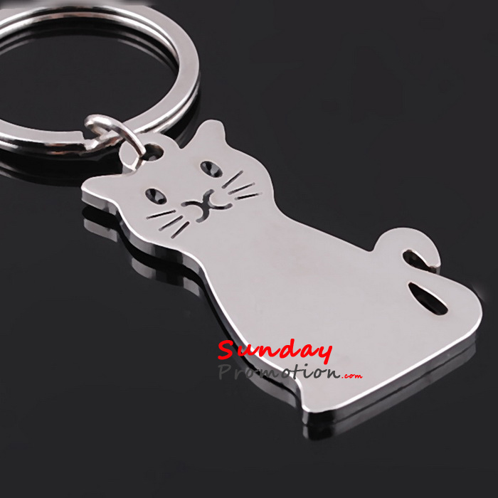 Custom Engraved Keychains Metal Cat Keychain for Sale 324