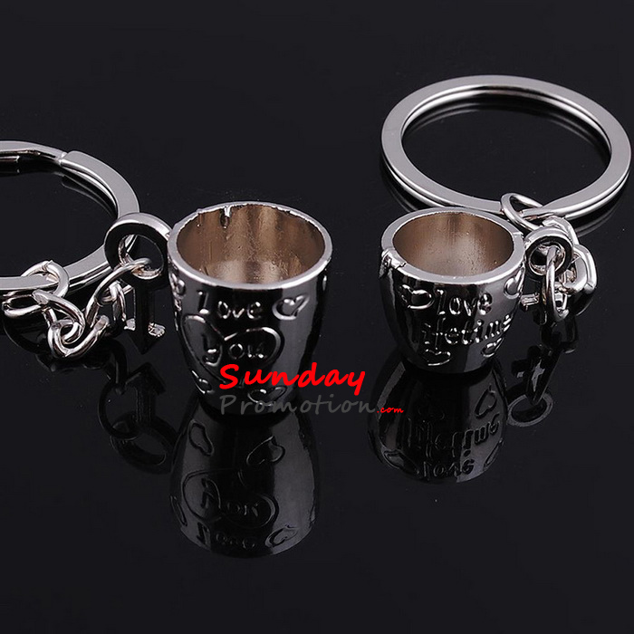 Custom Matching Keychains for Couples Wholesale Cup Metal Keychains