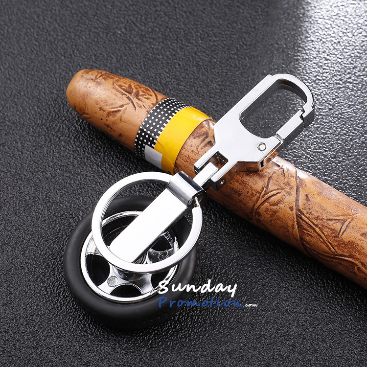 Custom Tyre Keychain with Engrave Logo Promotional Car Tire Key Tag Metal