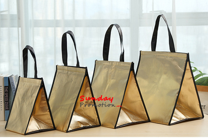 Custom Printed Insulated Cooler Bags for Business Promotion Golden Color