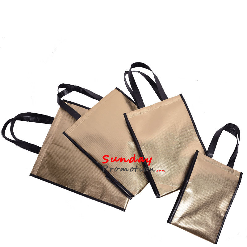 Custom Printed Insulated Cooler Bags for Business Promotion Golden Color