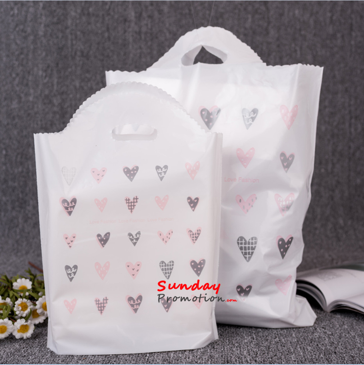Die Cut Lace Handle Plastic Shopping Bags Wholesale Various Size PP Bags