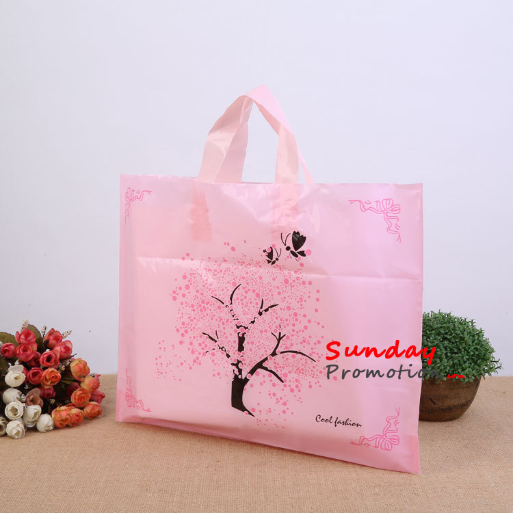 Frosted Poly Retail Bags Wholesale Custom Loop Handle Plastic Bags Online