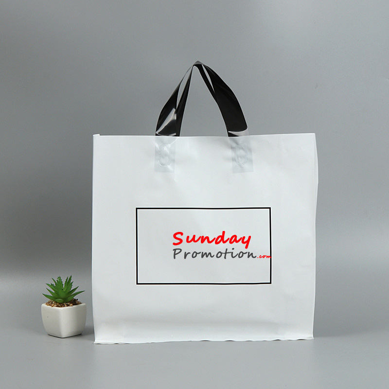 Plain Frosted Plastic Shopping Bags for Grocery Merchandise with Logo