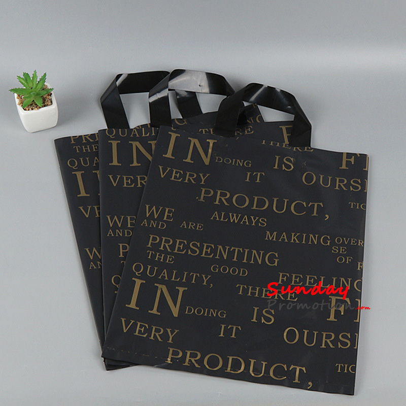 Custom Black Plastic Bags Ready Print Poly Bags for Retail Store