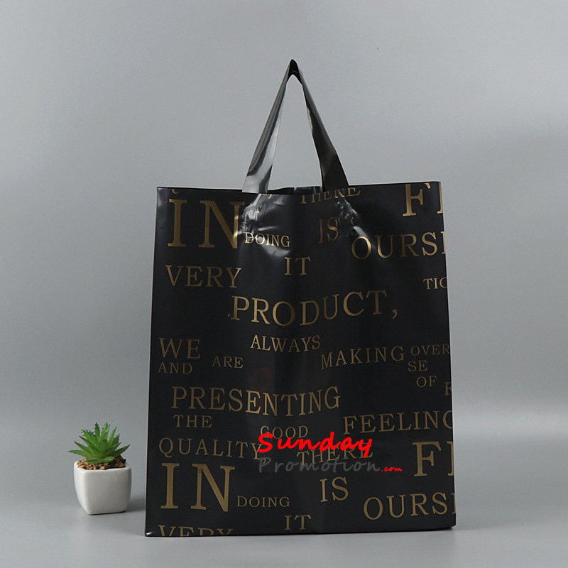 Custom Black Plastic Bags Ready Print Poly Bags for Retail Store