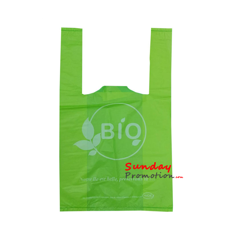 Custom Biodegradable Shopping Bags PLA Degradable Plastic Bags for Supermarket
