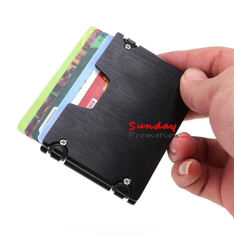 Wiskundige Hesje Lift Aluminium Card Holder Metal Credit Card Case RFID Wallet Factory