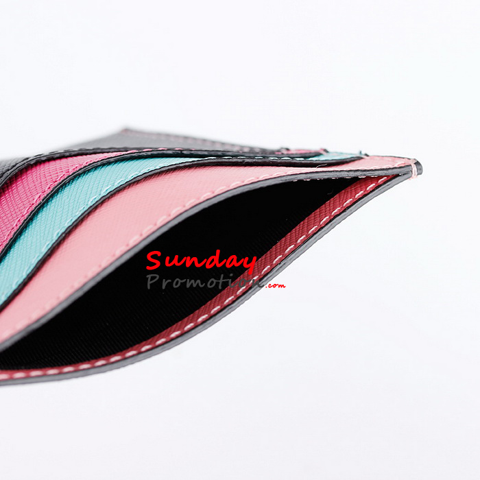 Slim RFID Purse for Womens Rainbow Color Anti Scan Credit Card Wallet
