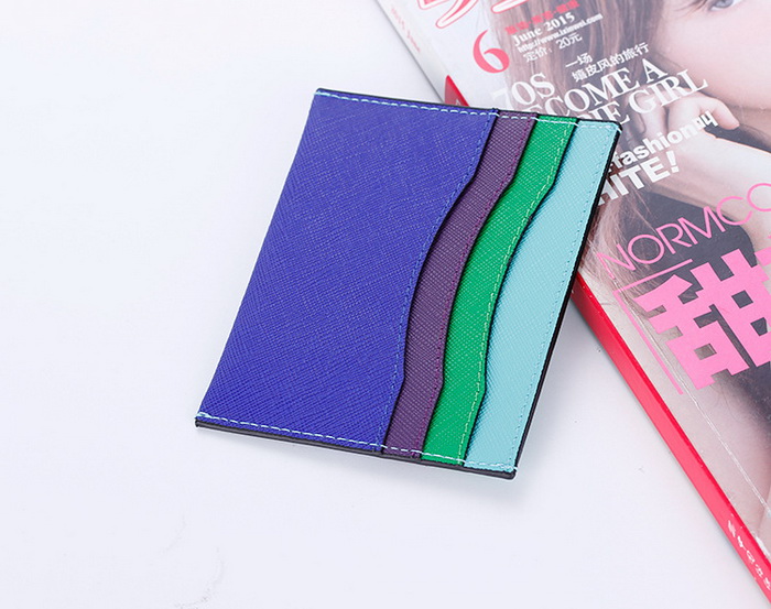 Slim RFID Purse for Womens Rainbow Color Anti Scan Credit Card Wallet