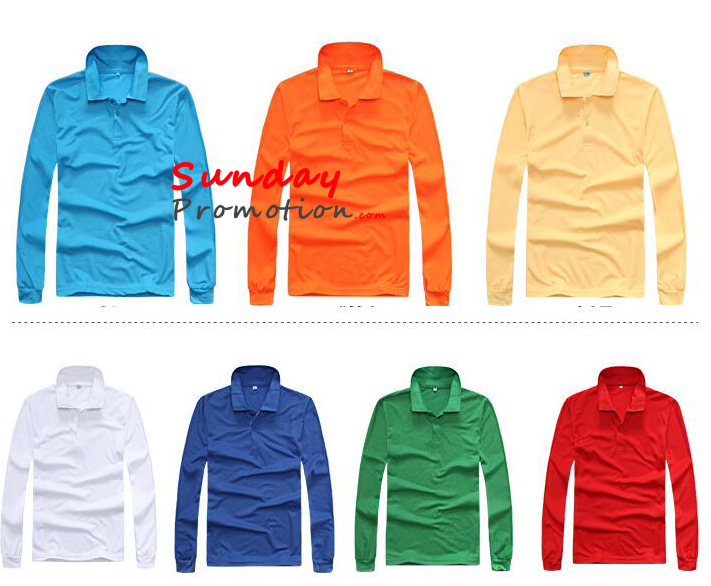 Logo Print Custom Promotional Polo Shirts Long Sleeves 7.7-oz Poly Cotton