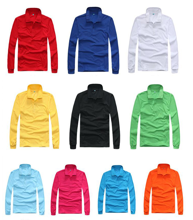 Logo Print Custom Promotional Polo Shirts Long Sleeves 9.1-oz