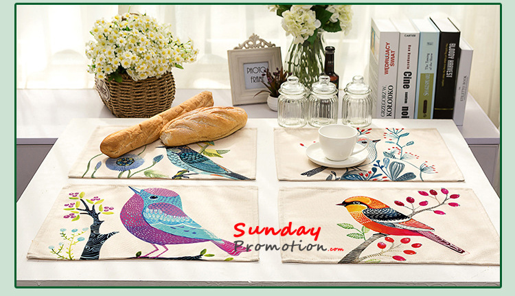 Personalized Canvas Placemats Custom Printed Dining Mats for Promotion