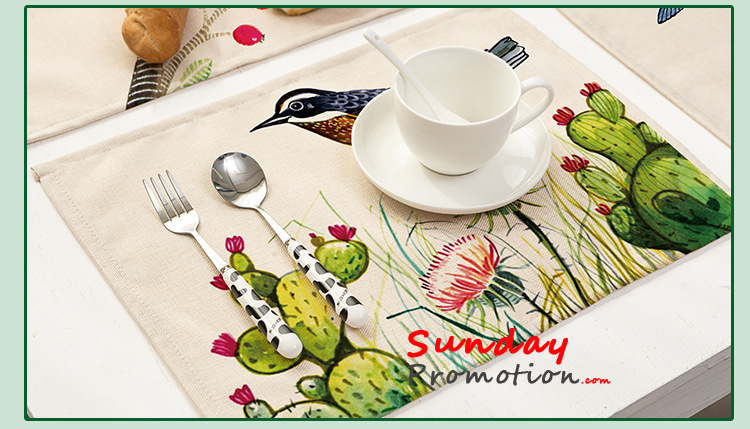 Personalized Canvas Placemats Custom Printed Dining Mats for Promotion