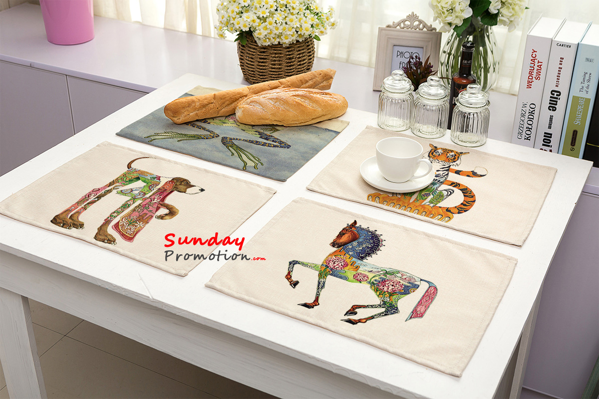 Heat Resistant Washable Fabric Placemats Stylish Quality Canvas Table Mats