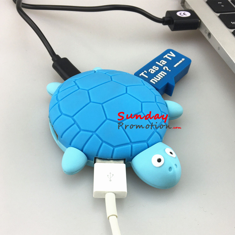 Custom Shaped USB Hubs Turtle Personalized Company Logo
